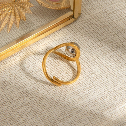 Bague Orbit – Bague sphérique bicolore en acier inoxydable étanche