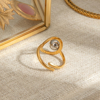 Bague Orbit – Bague sphérique bicolore en acier inoxydable étanche