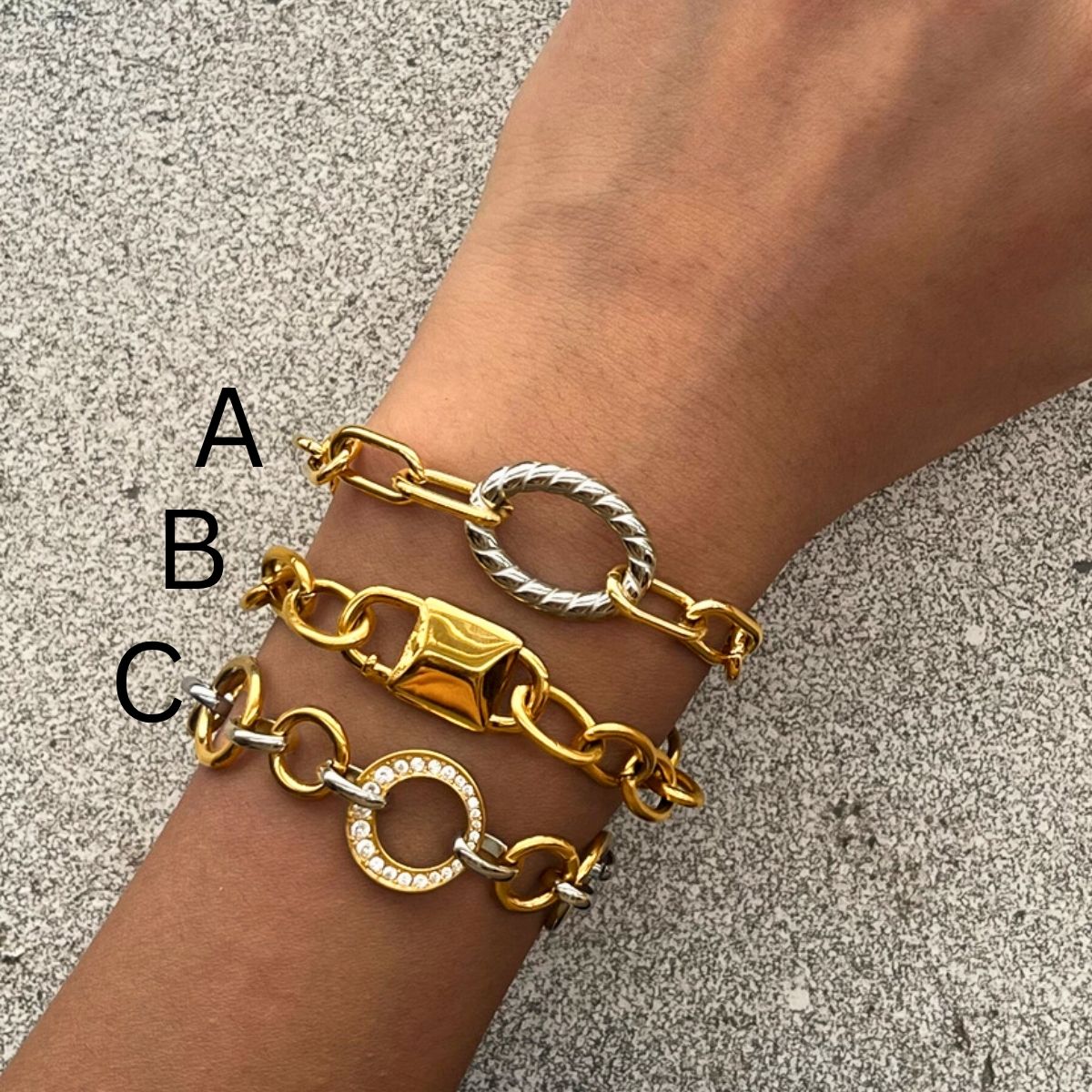 The Bold Statement Chain Bracelet – Two-Tone Waterproof Stainless Steel Link & Charm Bracelet