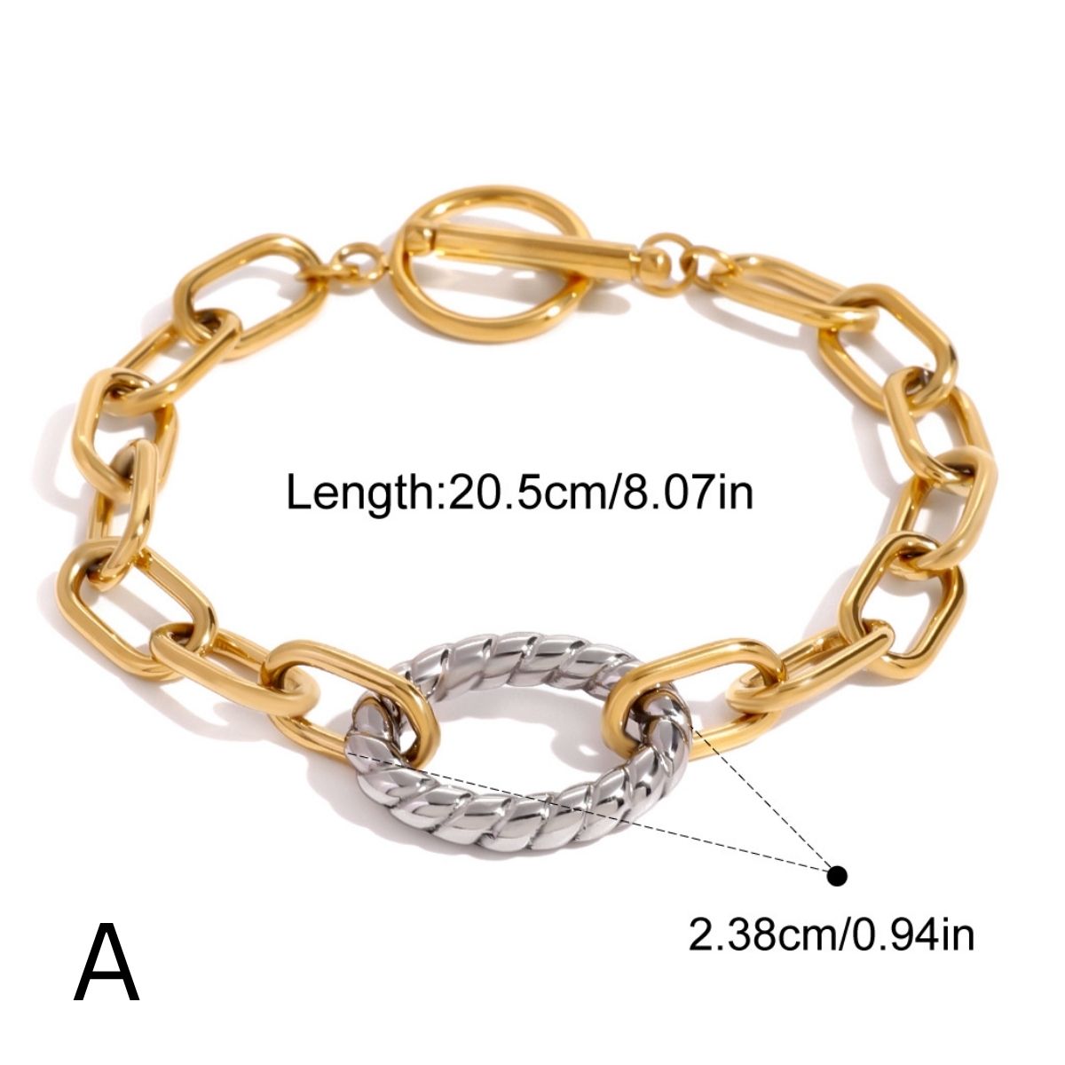 The Bold Statement Chain Bracelet – Two-Tone Waterproof Stainless Steel Link & Charm Bracelet