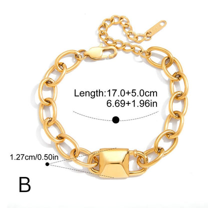 The Bold Statement Chain Bracelet – Two-Tone Waterproof Stainless Steel Link & Charm Bracelet