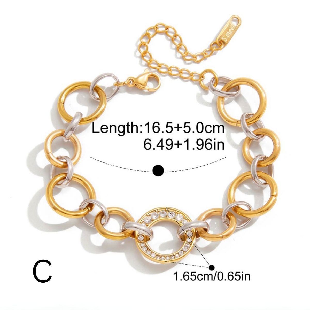 The Bold Statement Chain Bracelet – Two-Tone Waterproof Stainless Steel Link & Charm Bracelet