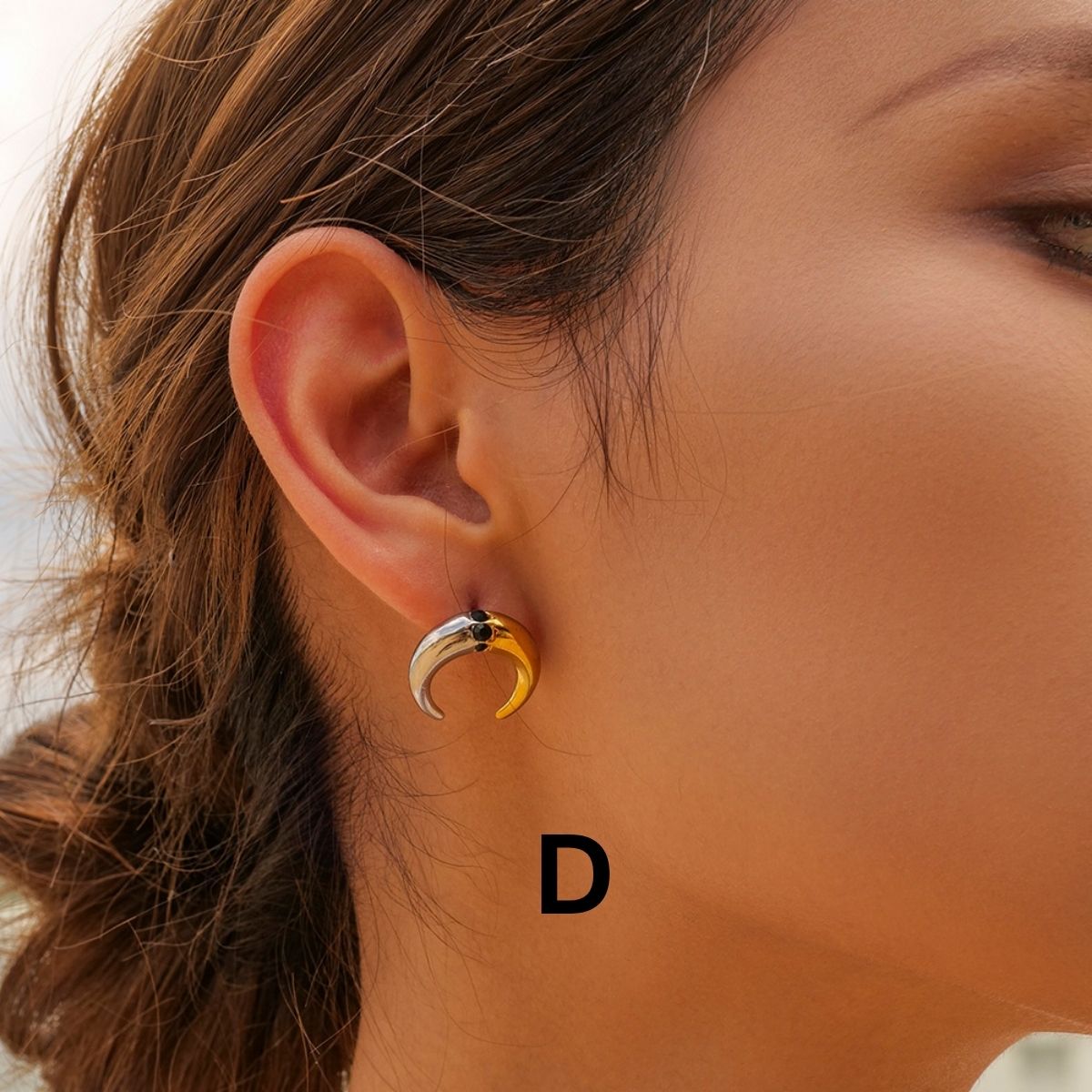 Boucles d'oreilles créoles Statement Duo – Créoles et huggies bicolores en acier inoxydable imperméable