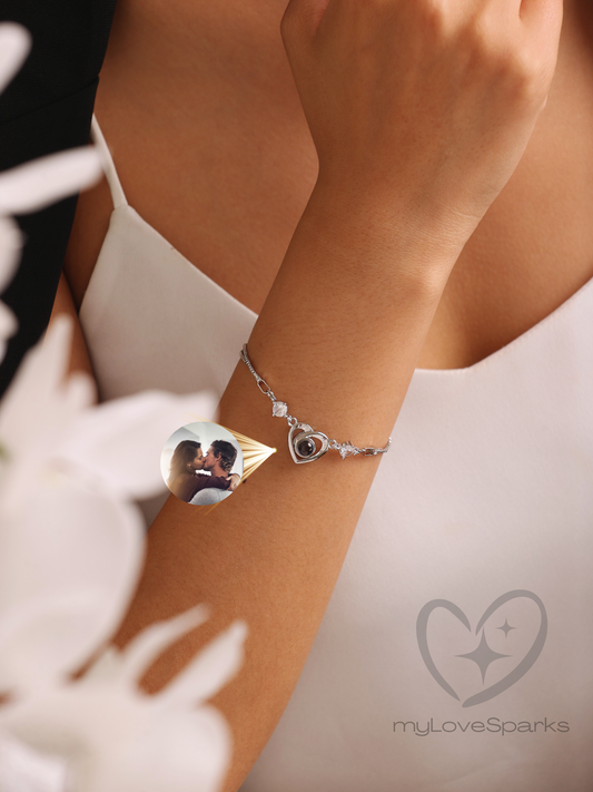 Personalized Photo Projection Heart Bracelet