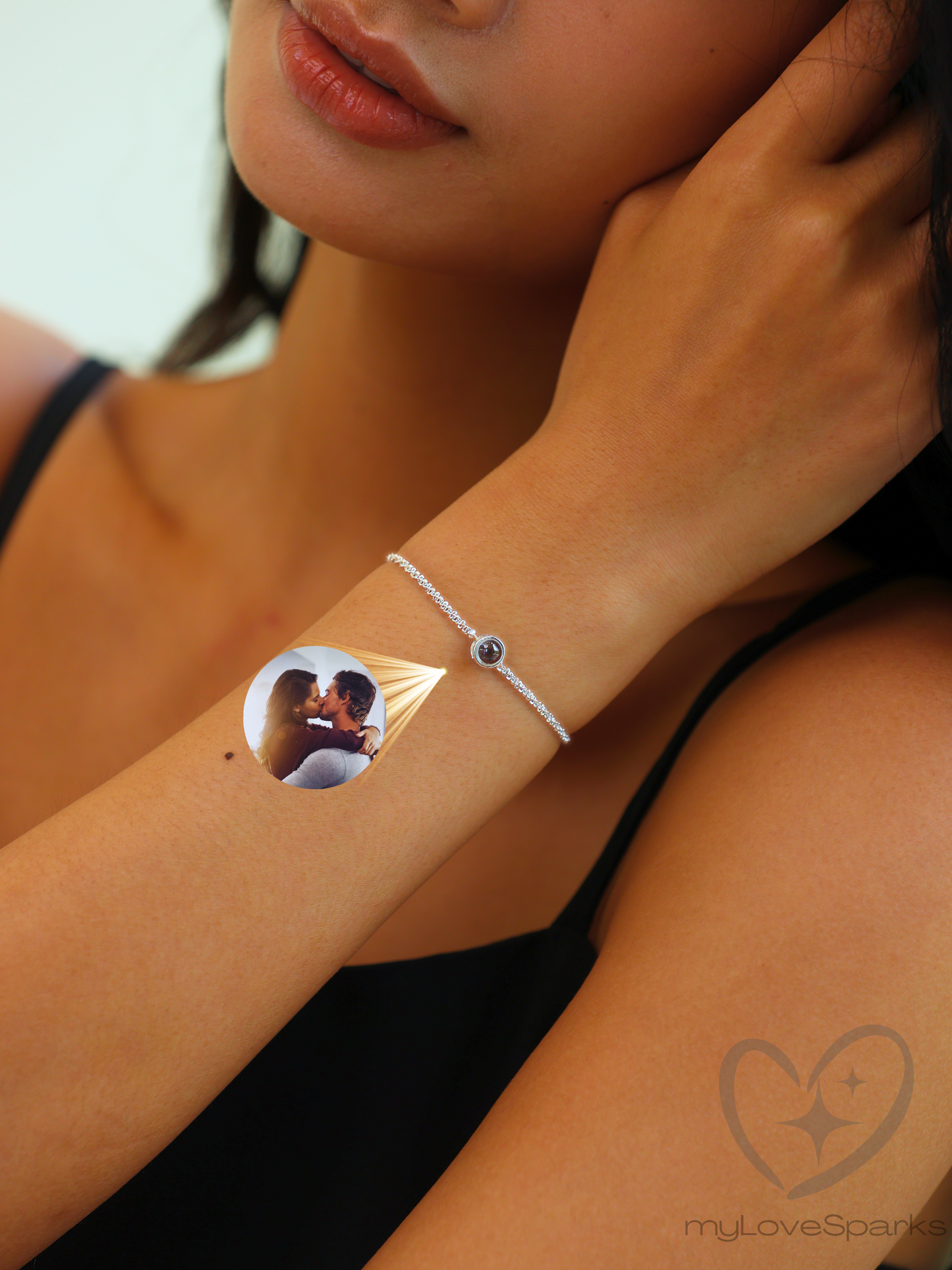 Custom Projection Bracelet with Sparkling Chain
