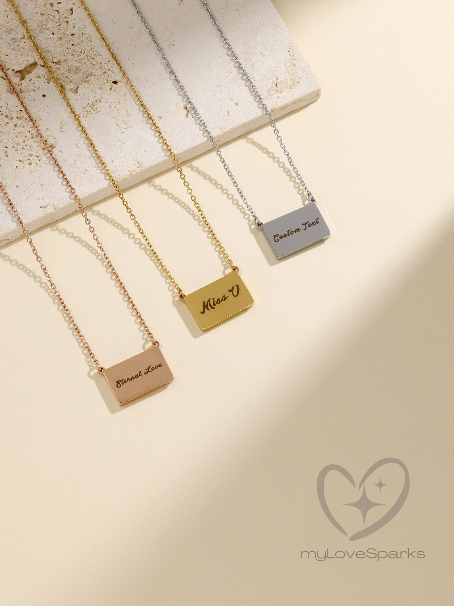 Custom Engraving Envelope Shaped Locket Necklace with Custom Photo - myLoveSparks Jewelry & Gifts