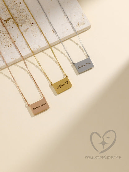 Custom Engraving Envelope Shaped Locket Necklace with Custom Photo - myLoveSparks Jewelry & Gifts