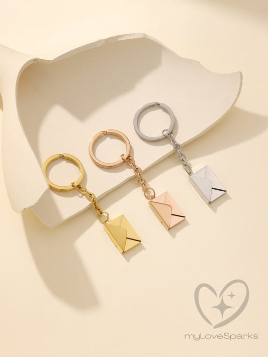 Custom Engraving Keychain with Love Secret Letter - myLoveSparks Jewelry & GiftsHN