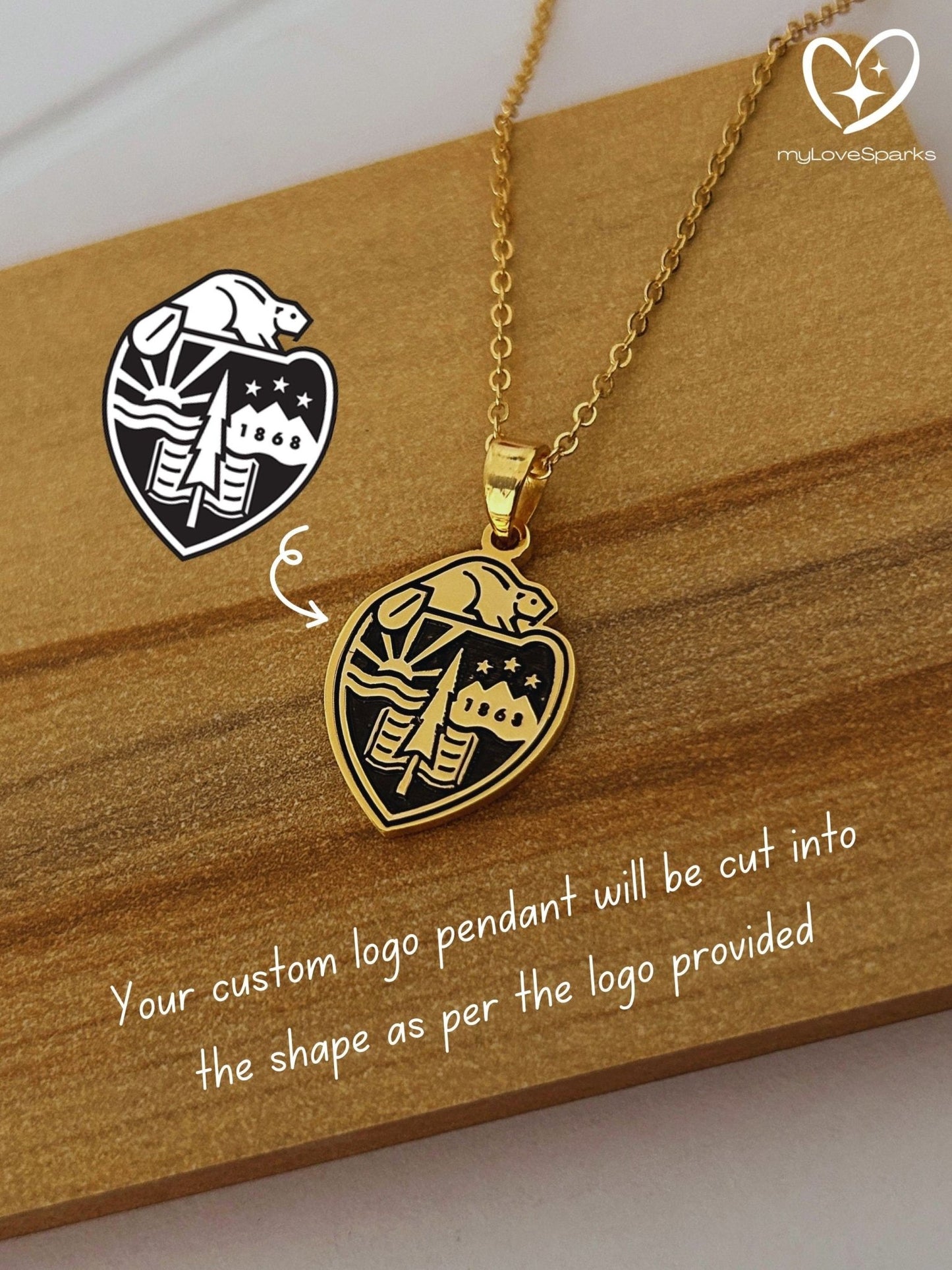 Custom Logo Necklace and Graduation Necklace - myLoveSparks Jewelry & GiftsFY