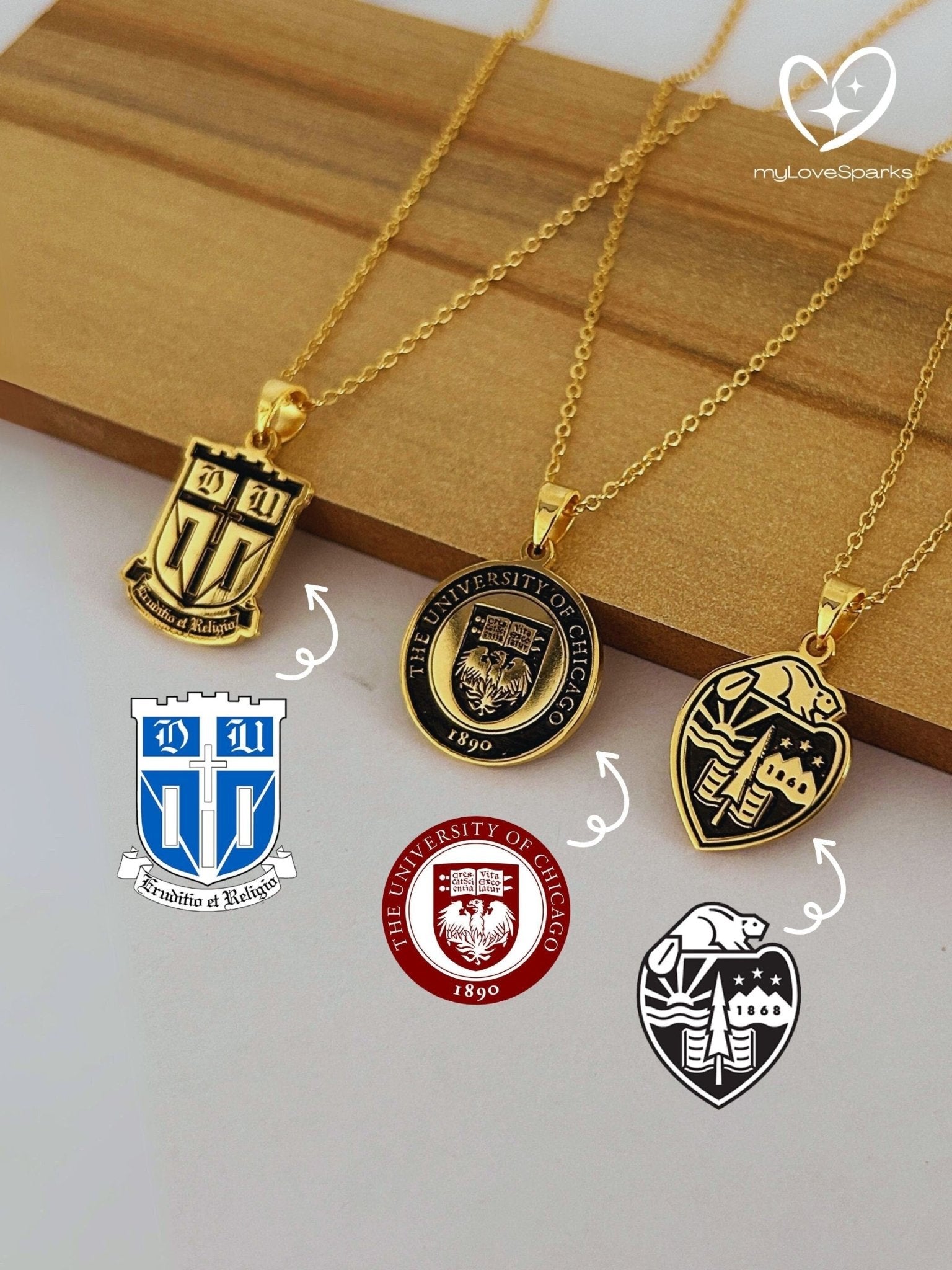 Custom Logo Necklace and Graduation Necklace - myLoveSparks Jewelry & GiftsFY