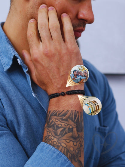 Custom Photo Projection Cord Bracelet Gender Neutral - myLoveSparks Jewelry & GiftsCL