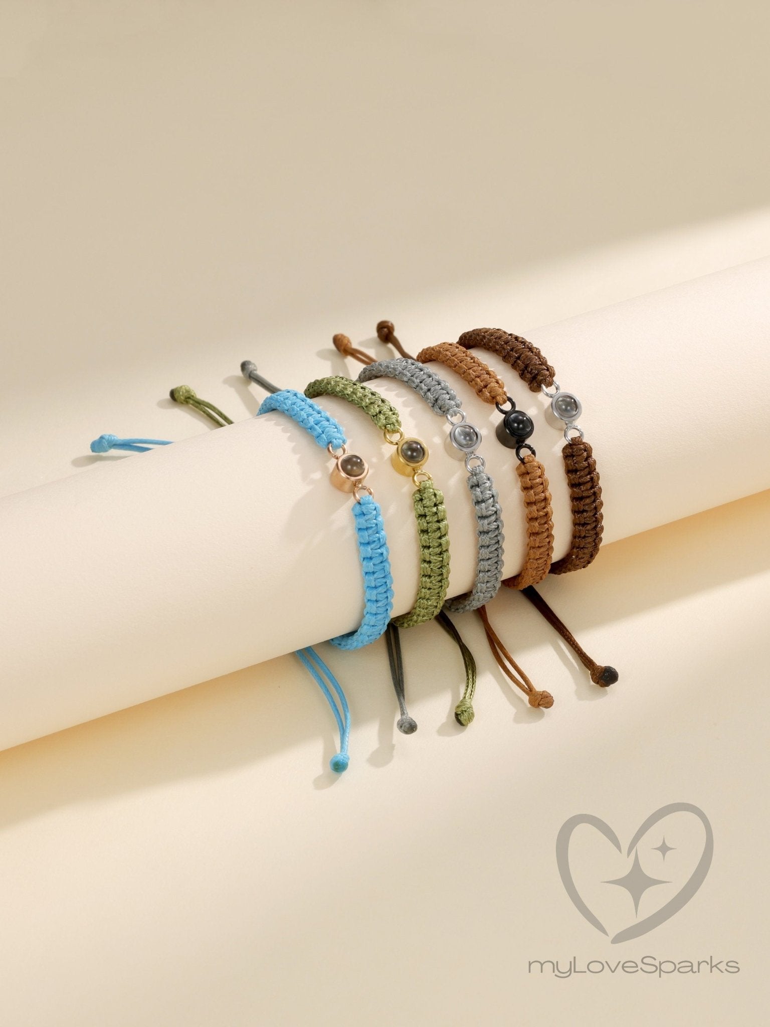 Custom Photo Projection Cord Bracelet Gender Neutral - myLoveSparks Jewelry & GiftsCL