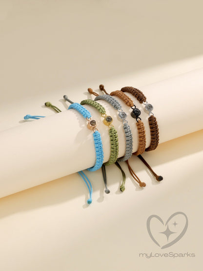 Custom Photo Projection Cord Bracelet Gender Neutral - myLoveSparks Jewelry & GiftsCL