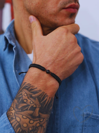 Custom Photo Projection Cord Bracelet Gender Neutral - myLoveSparks Jewelry & GiftsCL