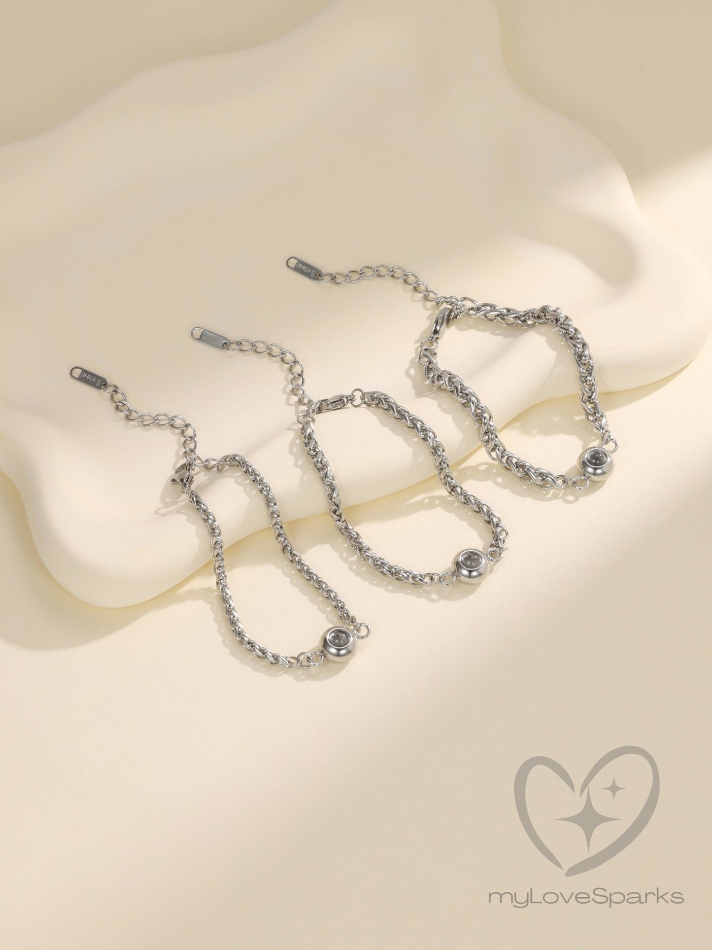 Minimalist Round Personalized Photo Projection Bracelet for Men - myLoveSparks Jewelry & GiftsCL