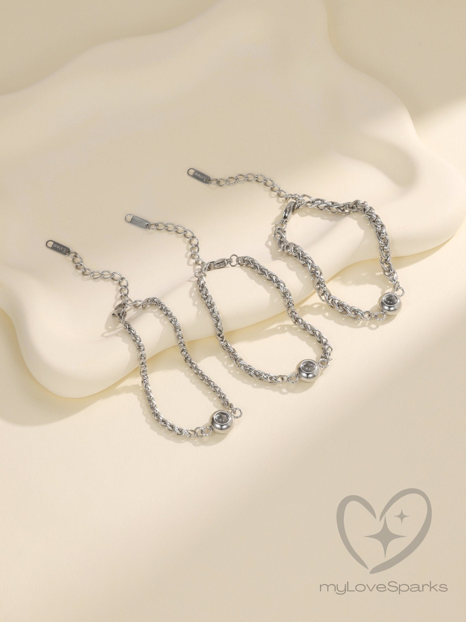 Minimalist Round Personalized Photo Projection Bracelet for Men - myLoveSparks Jewelry & GiftsCL