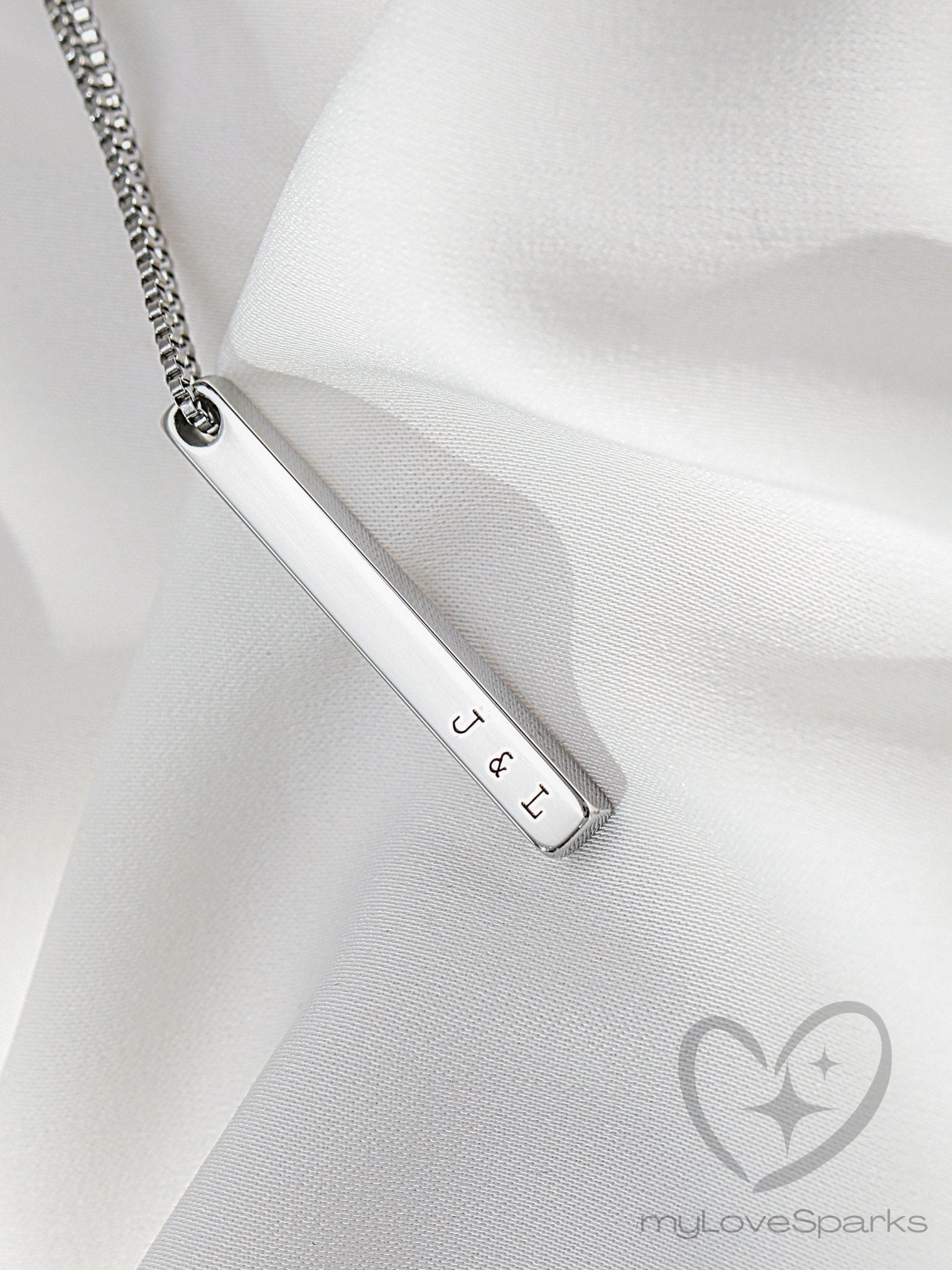 Personalised Vertical Bar Engraving Necklace - myLoveSparks Jewelry & Gifts