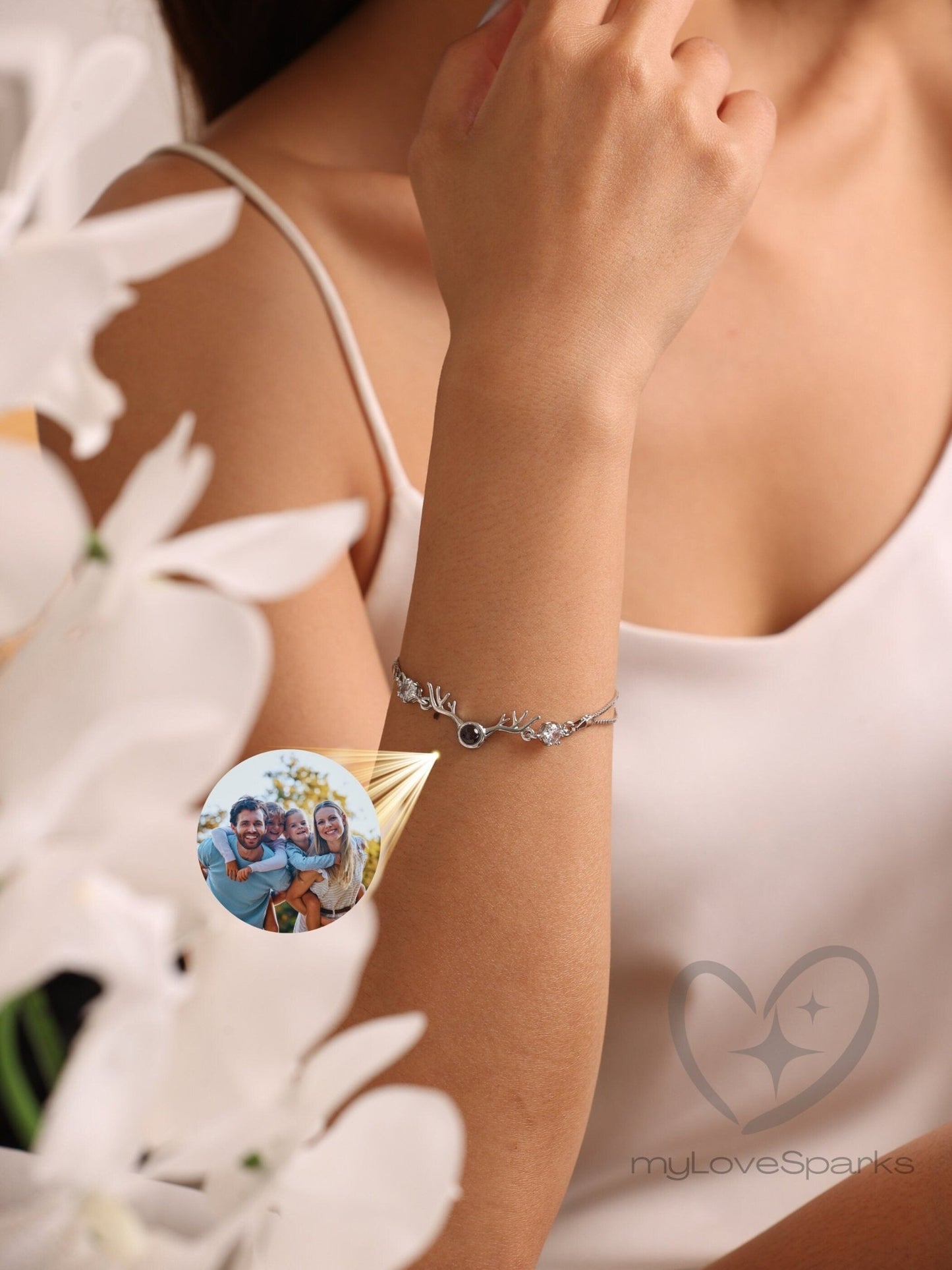 Personalized Angular Photo Projection Bracelets - myLoveSparks Jewelry & GiftsHJ