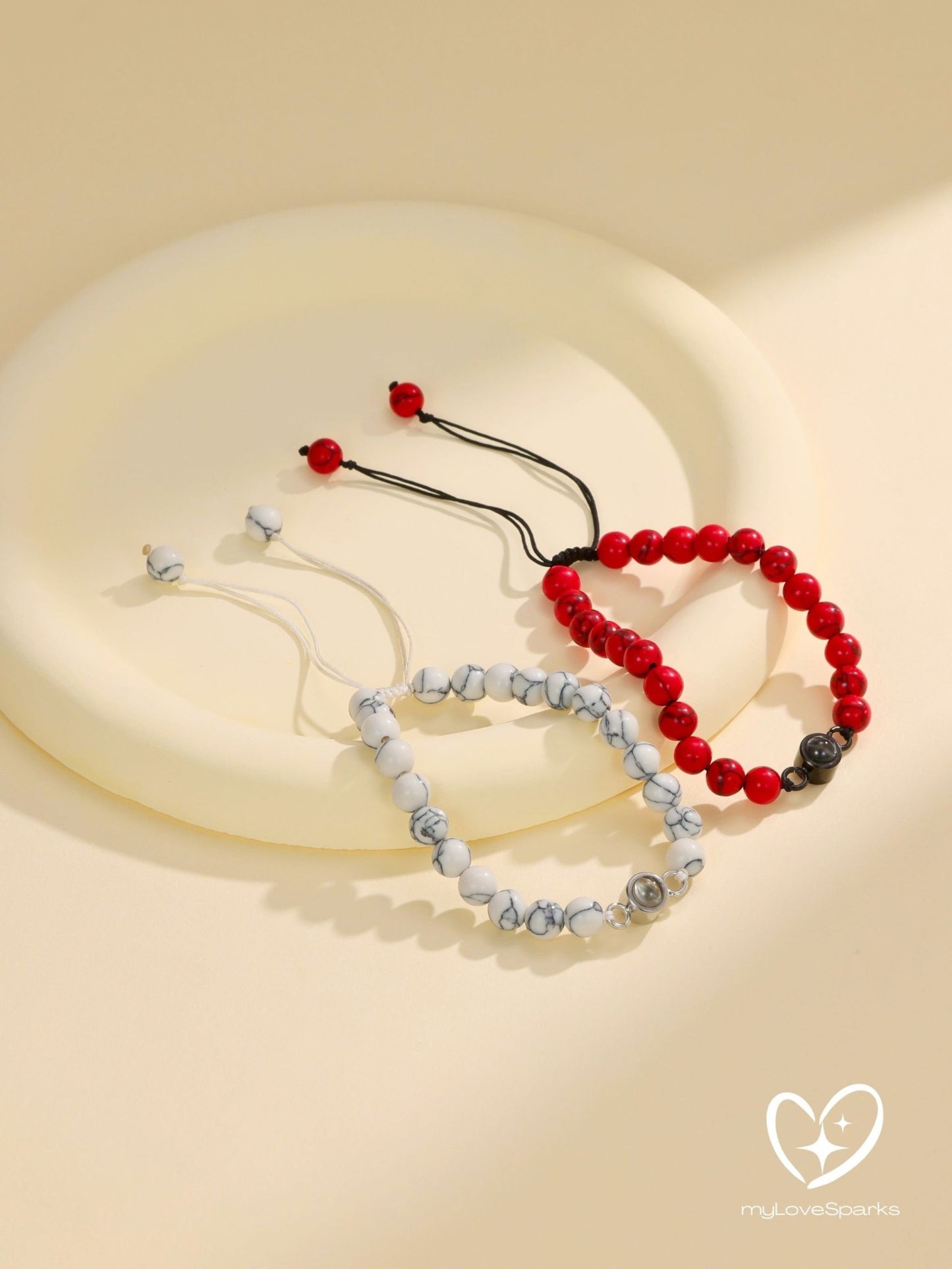 Personalized Beads Bracelet with Hidden Projection Photo Inside - myLoveSparks Jewelry & GiftsCL