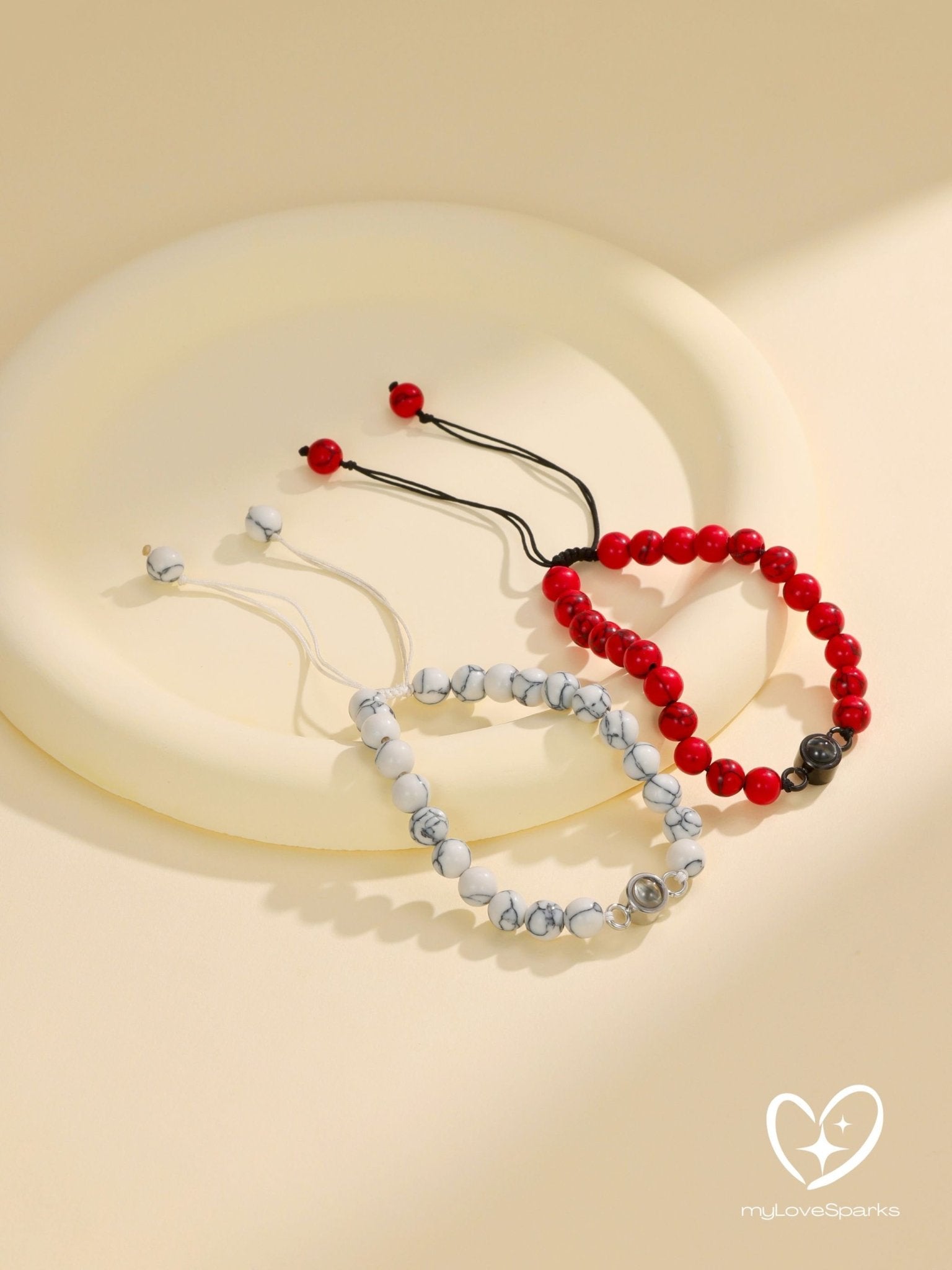 Personalized Beads Bracelet with Hidden Projection Photo Inside - myLoveSparks Jewelry & GiftsCL