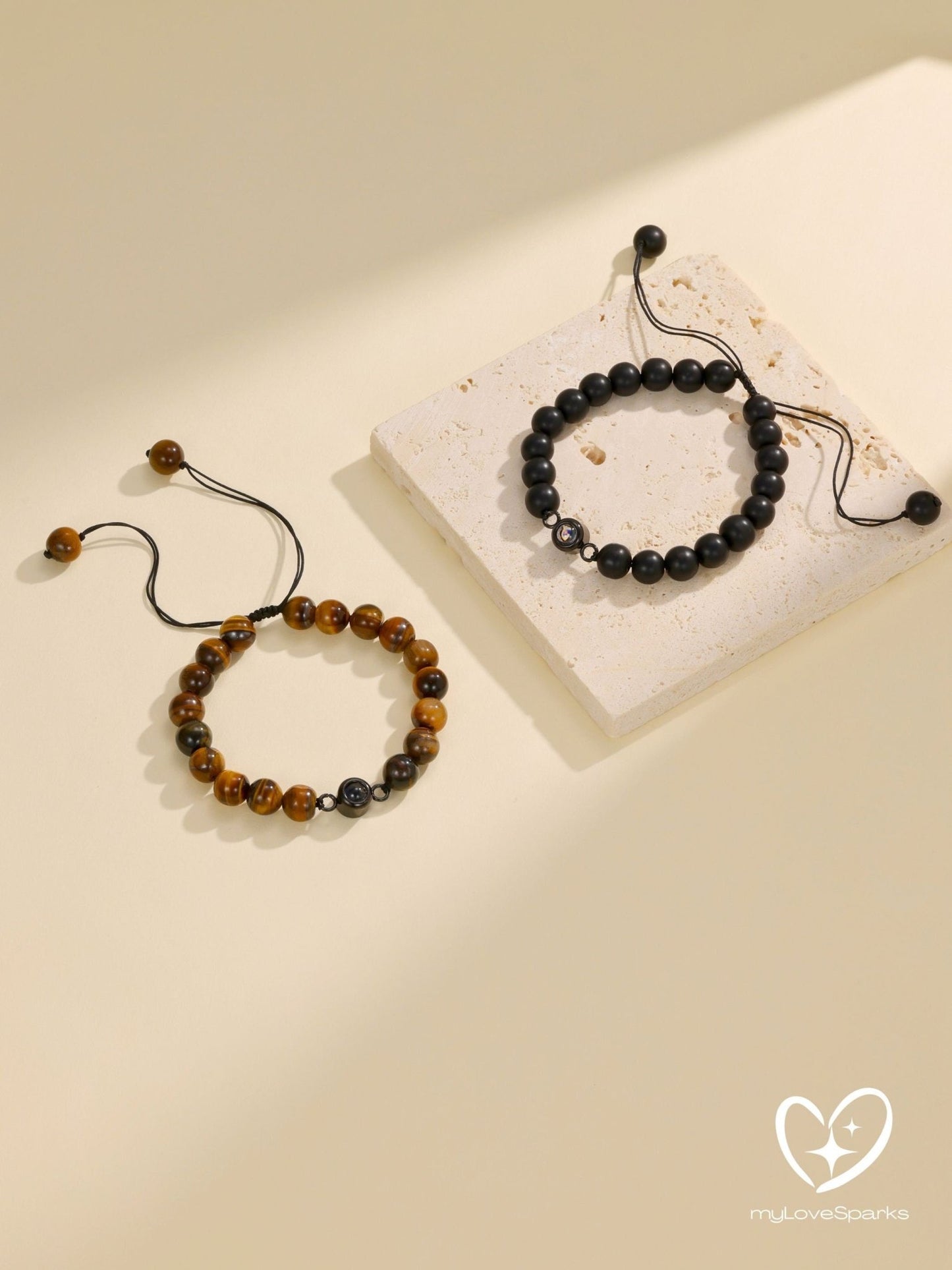 Personalized Beads Bracelet with Hidden Projection Photo Inside - myLoveSparks Jewelry & GiftsCL