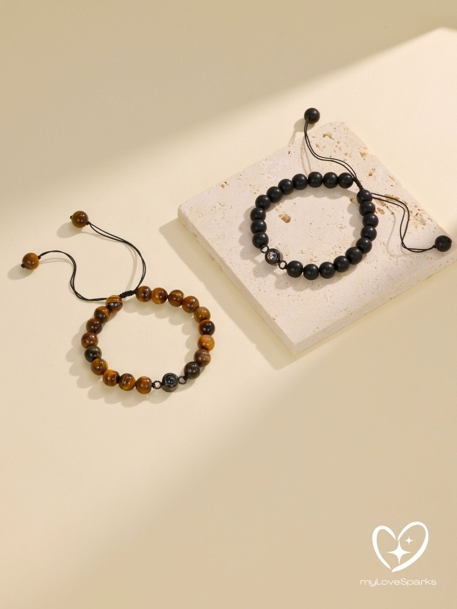 Personalized Beads Bracelet with Hidden Projection Photo Inside - myLoveSparks Jewelry & GiftsCL