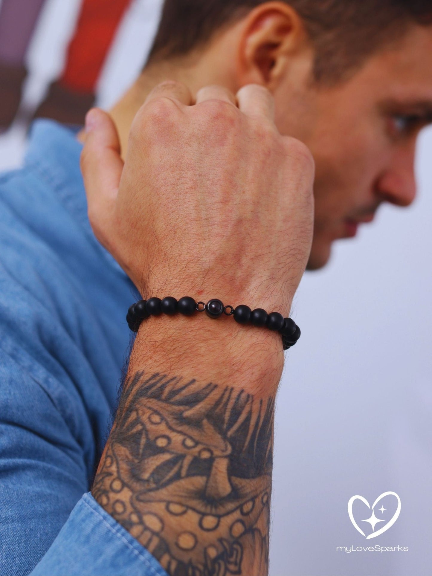 Personalized Beads Bracelet with Hidden Projection Photo Inside - myLoveSparks Jewelry & GiftsCL