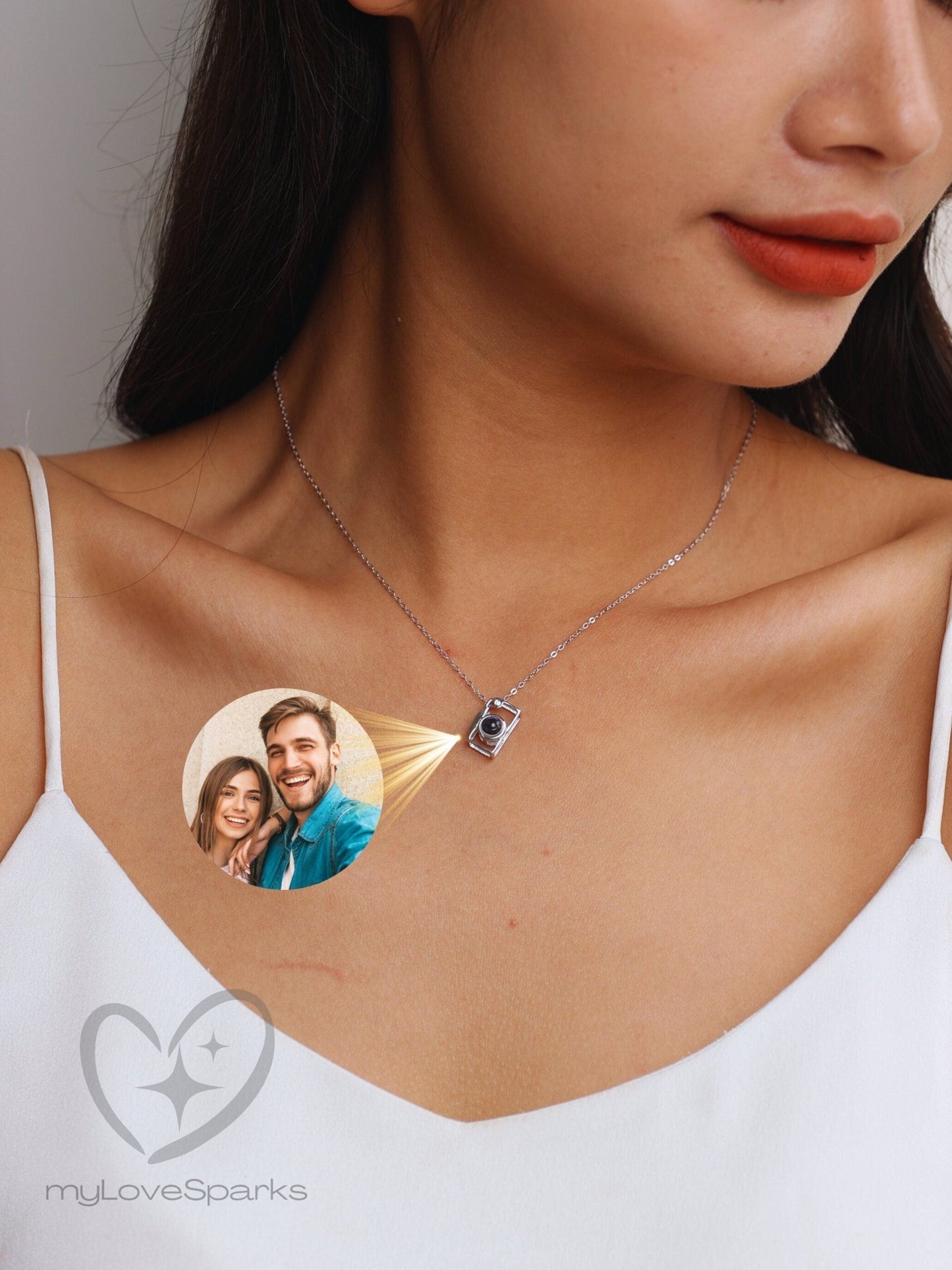 Personalized Camera Pendant Projection Photo Necklace - myLoveSparks Jewelry & GiftsSW