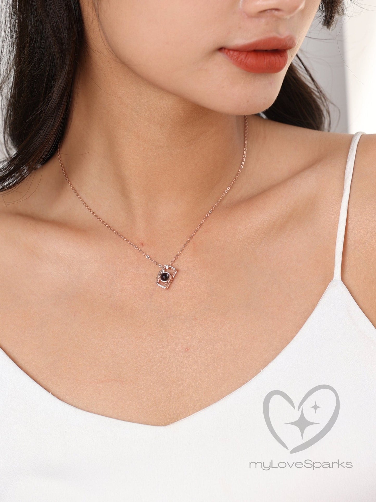 Personalized Camera Pendant Projection Photo Necklace - myLoveSparks Jewelry & GiftsSW