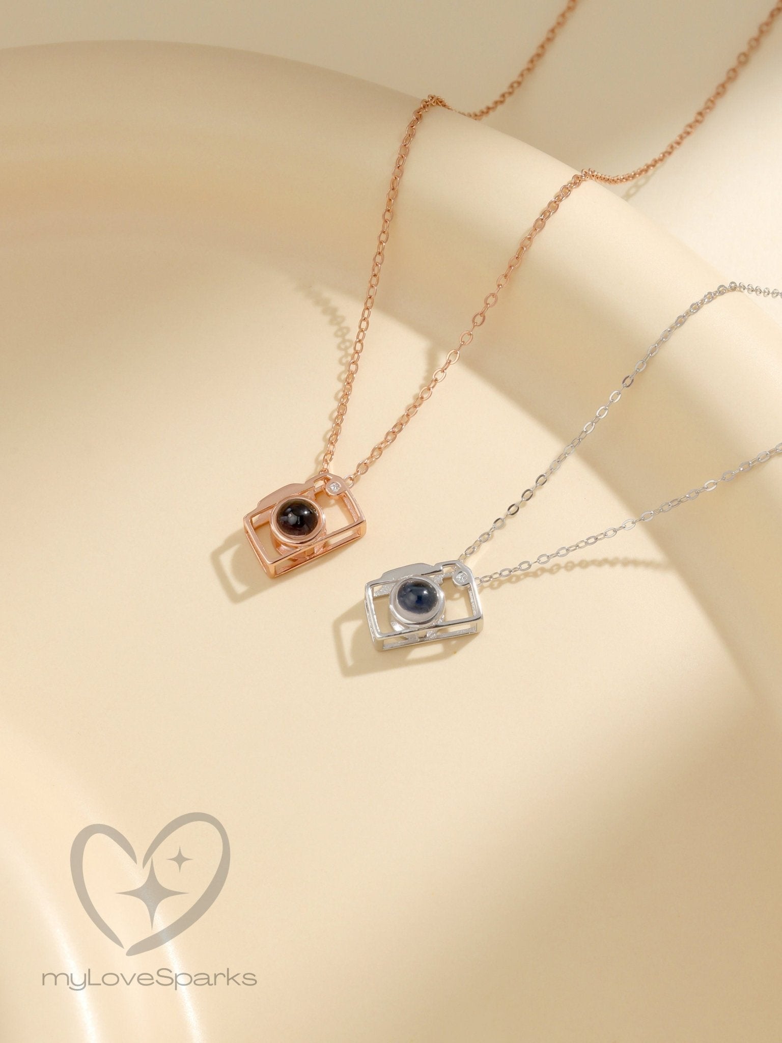 Personalized Camera Pendant Projection Photo Necklace - myLoveSparks Jewelry & GiftsSW