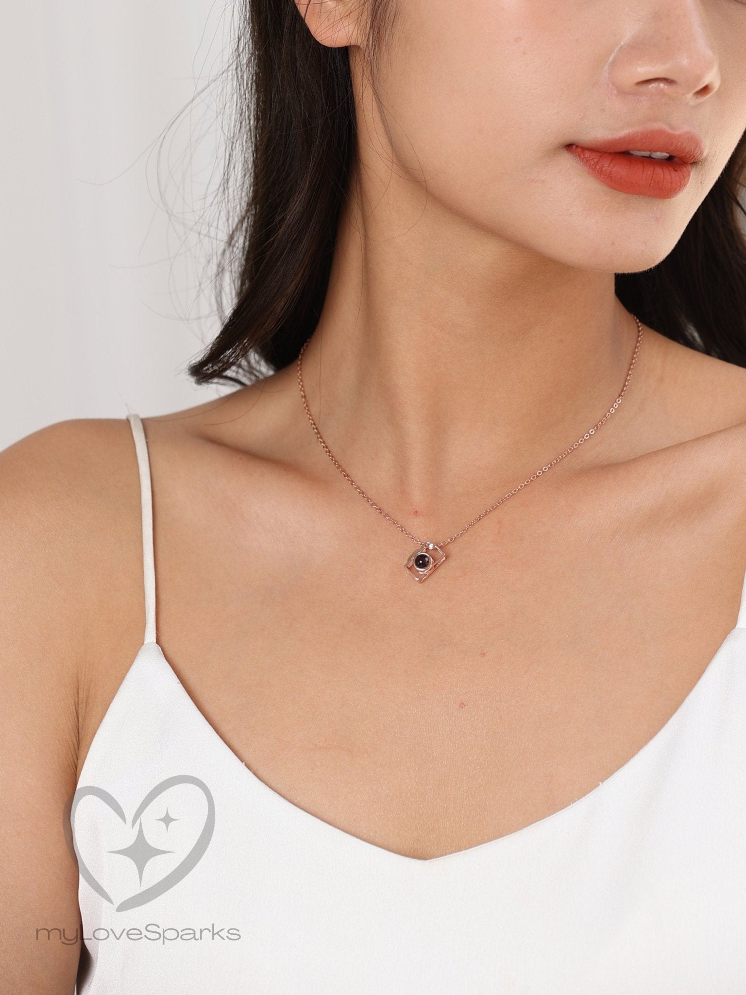 Personalized Camera Pendant Projection Photo Necklace - myLoveSparks Jewelry & GiftsSW