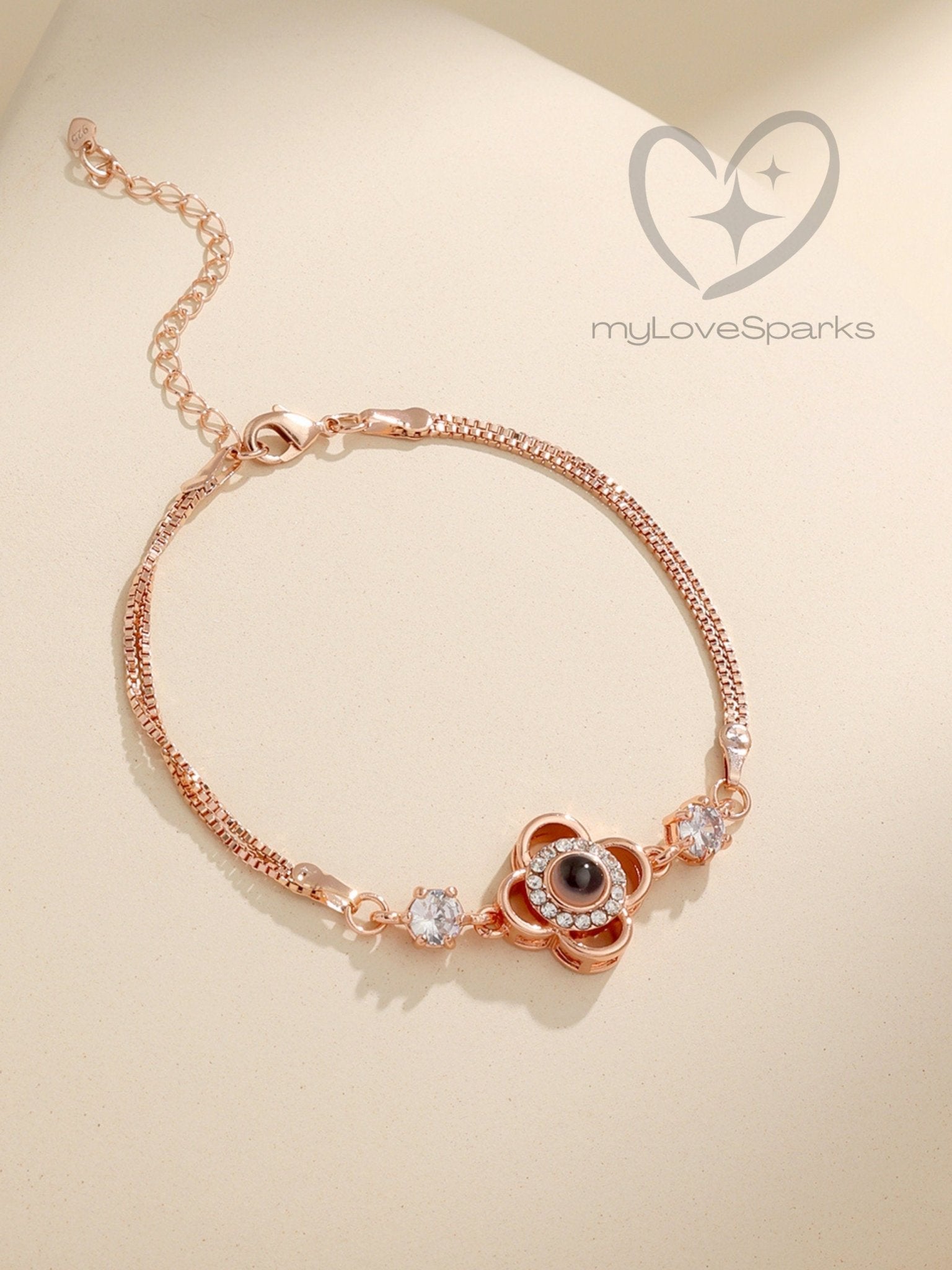 Personalized Clover Projection Bracelet - myLoveSparks Jewelry & GiftsHJ