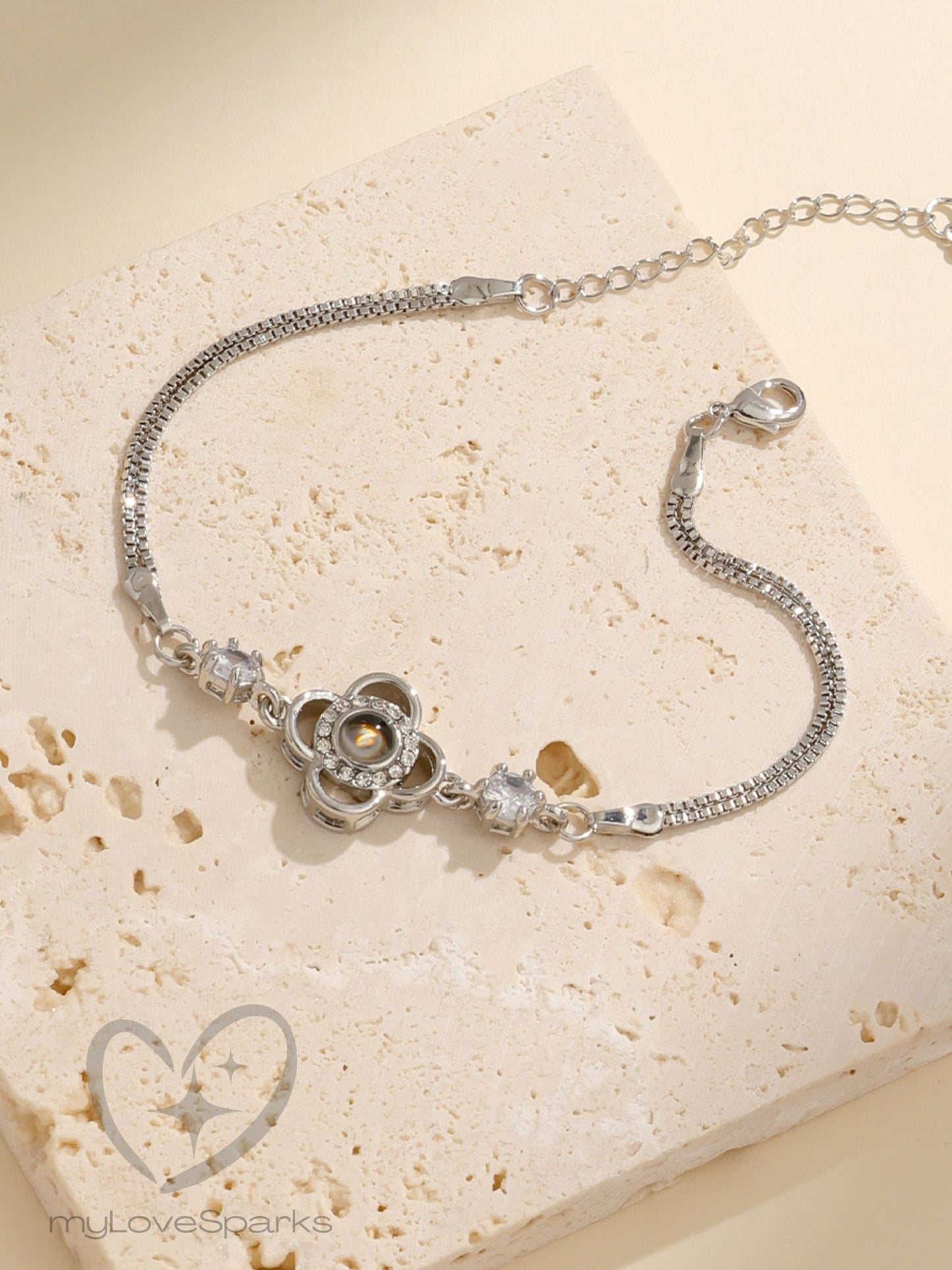 Personalized Clover Projection Bracelet - myLoveSparks Jewelry & GiftsHJ