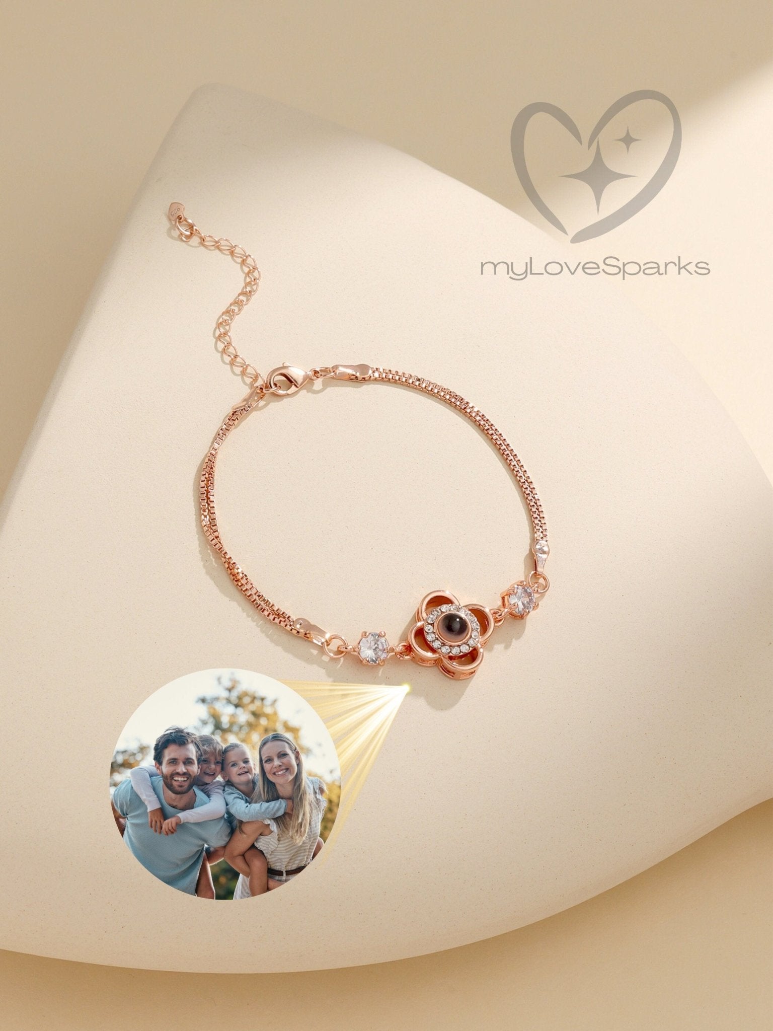 Personalized Clover Projection Bracelet - myLoveSparks Jewelry & GiftsHJ