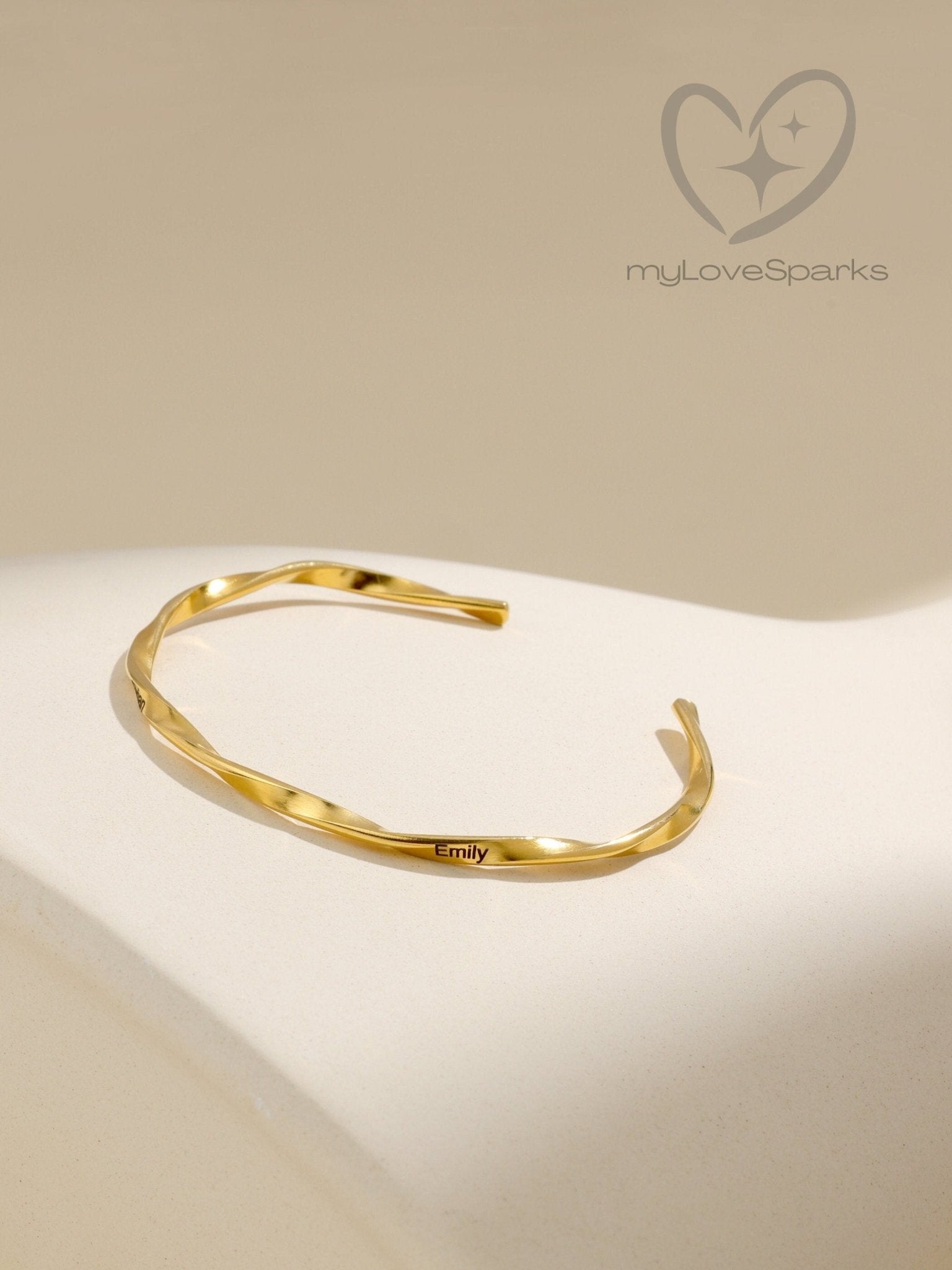 Personalized Engraved Name Twisted Bracelet - myLoveSparks Jewelry & GiftsHN