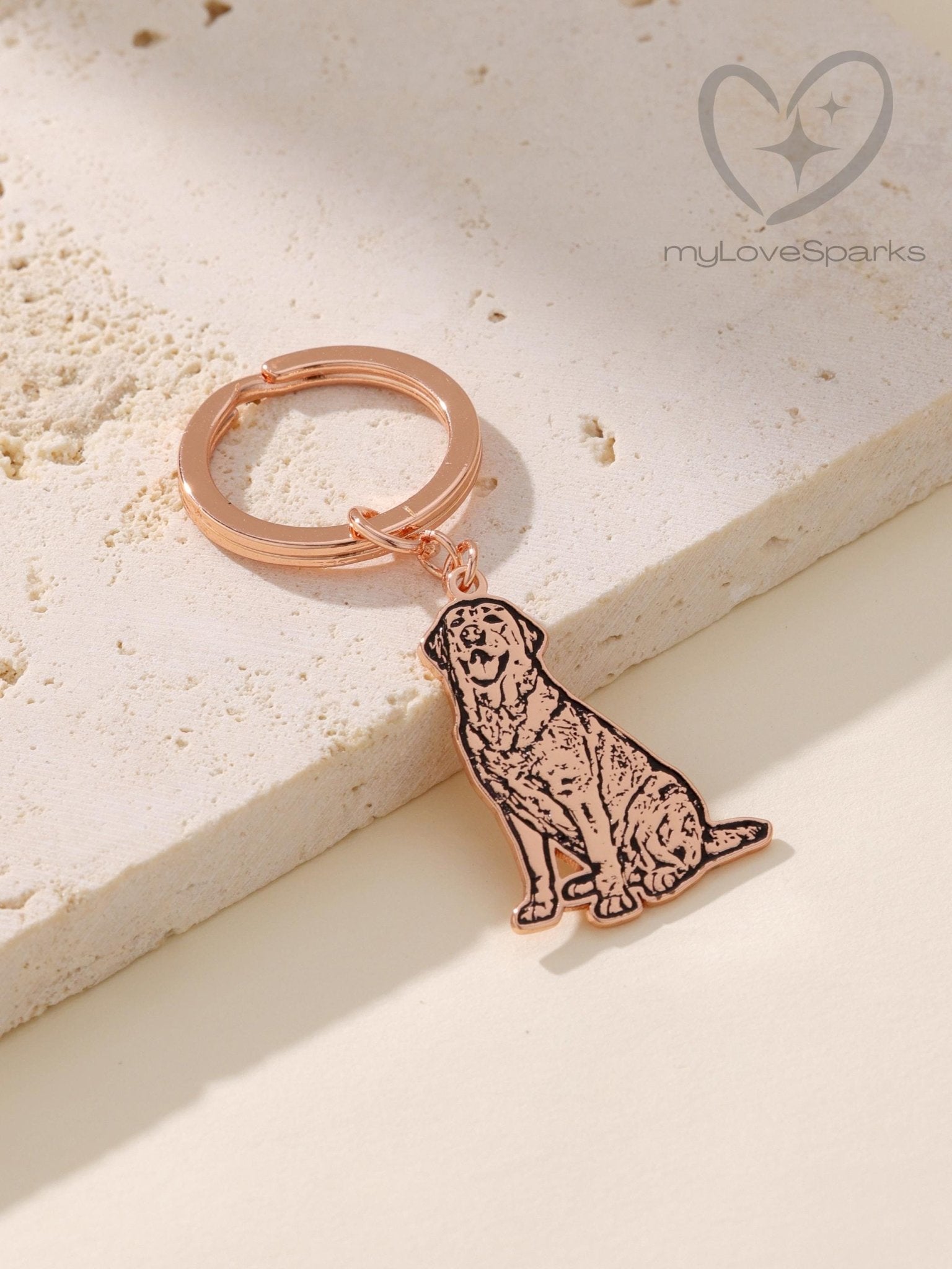 Personalized Engraved Pet Silhouette Keychain - myLoveSparks Jewelry & GiftsXMSM