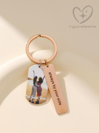 Personalized Engraving Keychain with Custom Photo - myLoveSparks Jewelry & GiftsXMSM