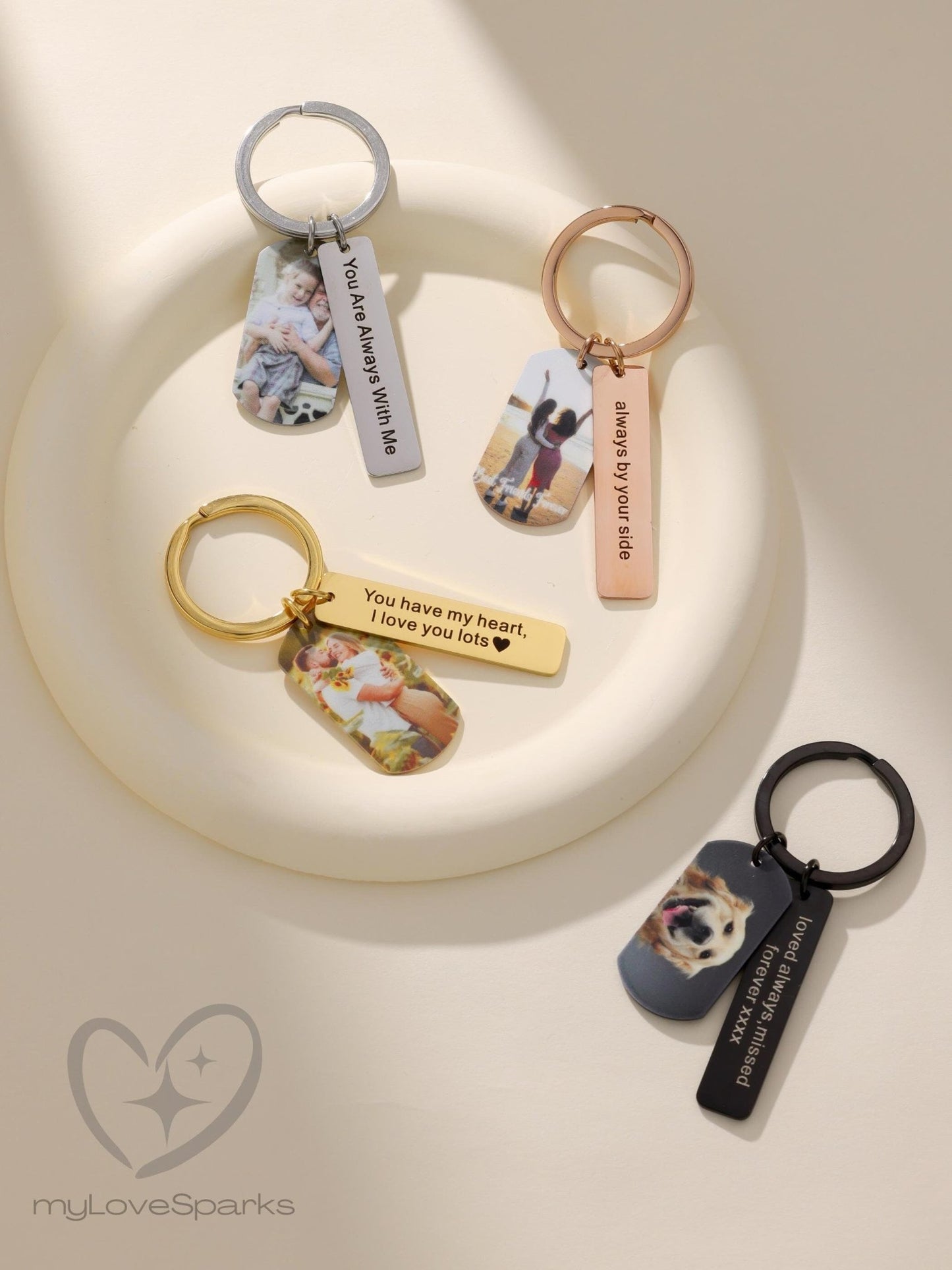 Personalized Engraving Keychain with Custom Photo - myLoveSparks Jewelry & GiftsXMSM