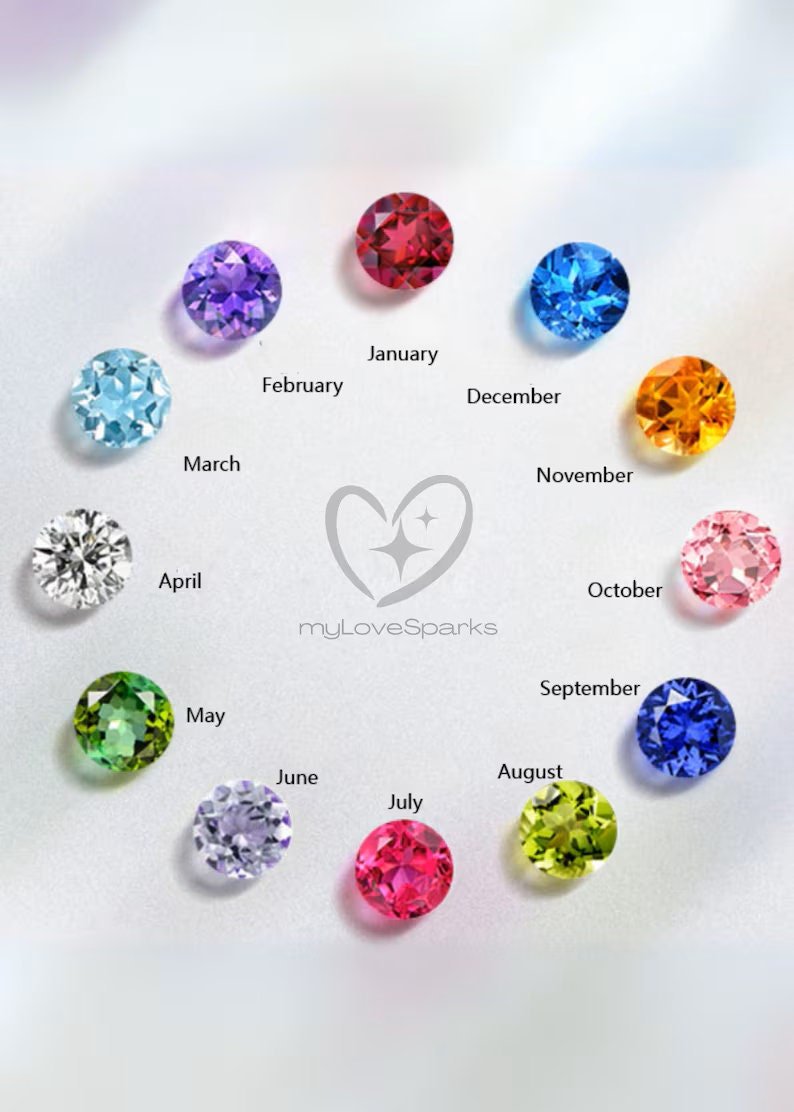 Personalized Family Birthstone Letter Initial Necklace - myLoveSparks Jewelry & GiftsHN