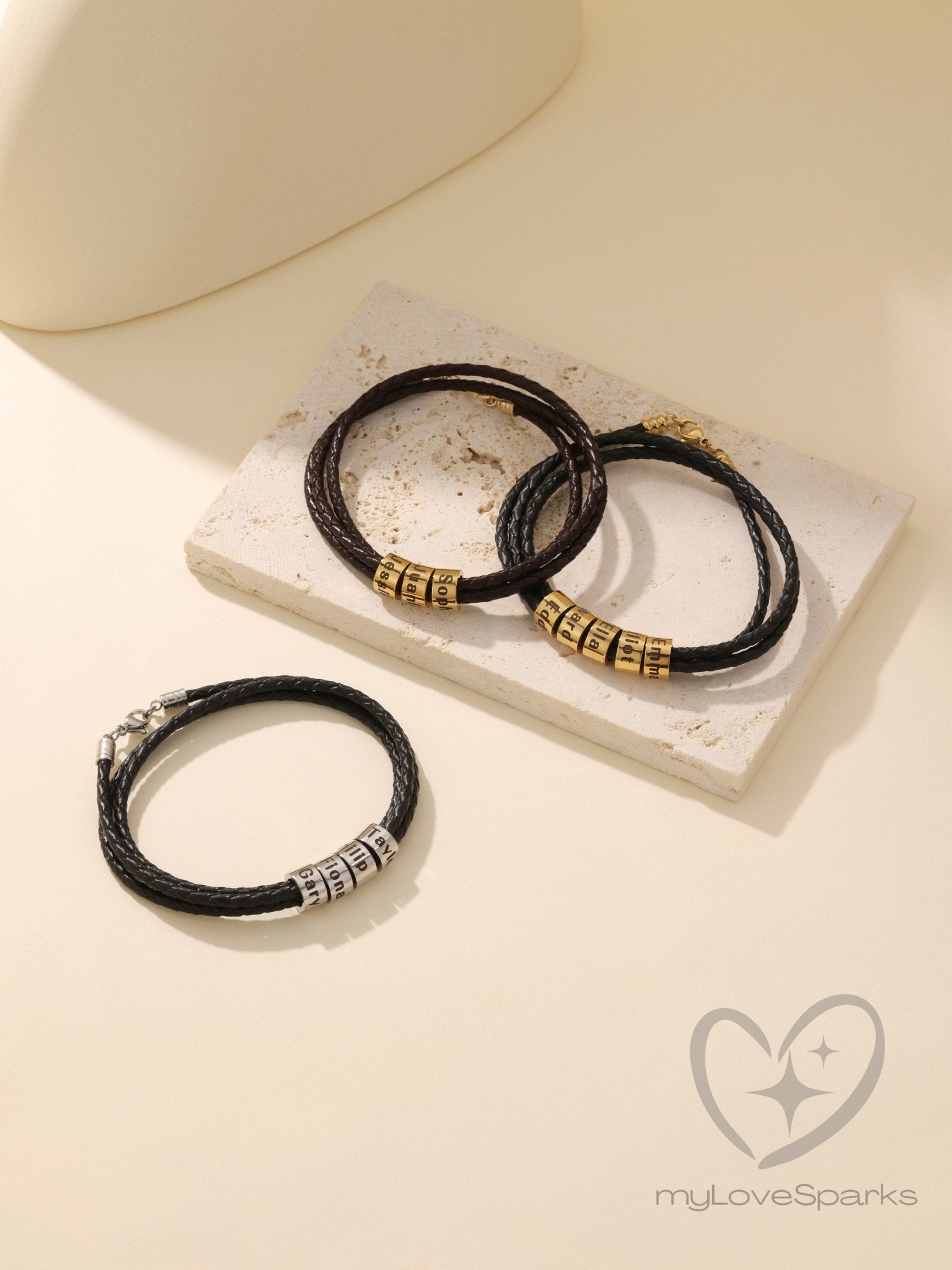 Personalized Family Name Bracelet for Dad - myLoveSparks Jewelry & Gifts