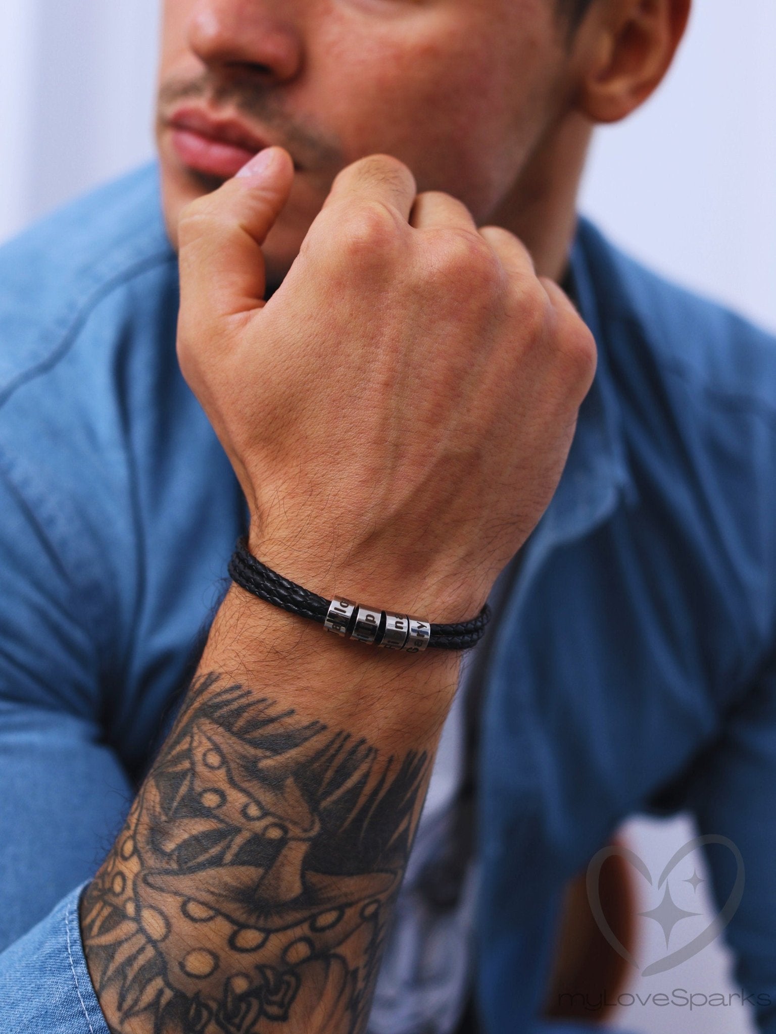 Personalized Family Name Bracelet for Dad - myLoveSparks Jewelry & Gifts