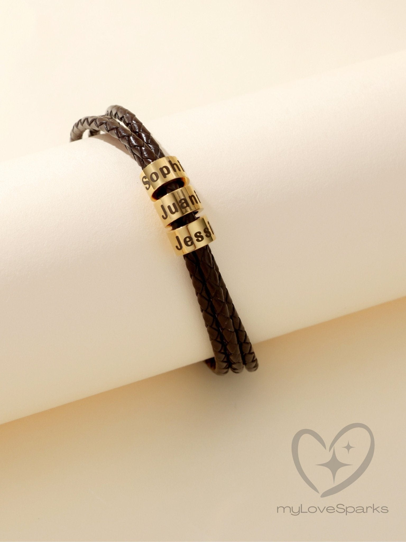 Personalized Family Name Bracelet for Dad - myLoveSparks Jewelry & Gifts