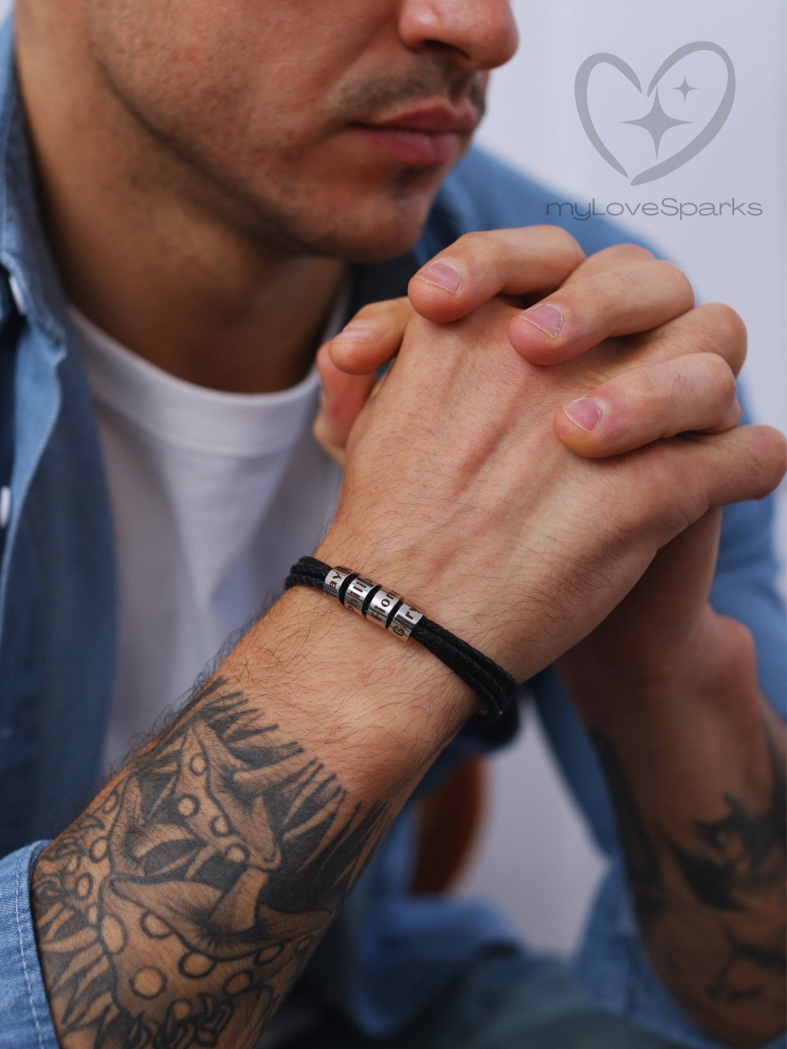 Personalized Family Name Bracelet for Dad - myLoveSparks Jewelry & Gifts