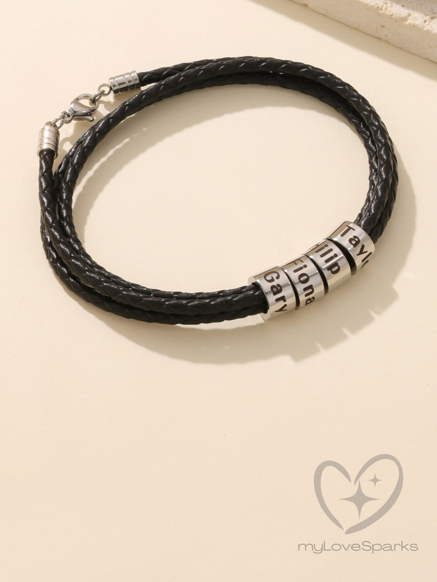 Personalized Family Name Bracelet for Dad - myLoveSparks Jewelry & Gifts