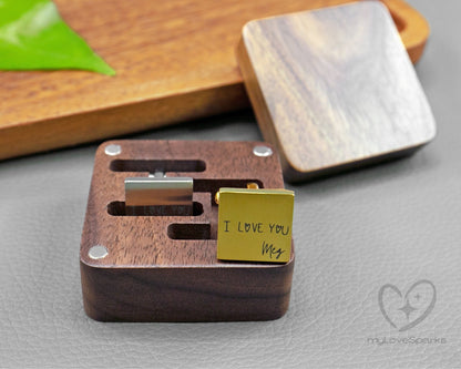 Personalized Handwriting Engraved CuffLinks - myLoveSparks Jewelry & Gifts