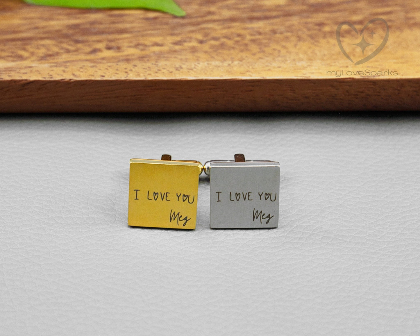 Personalized Handwriting Engraved CuffLinks - myLoveSparks Jewelry & Gifts
