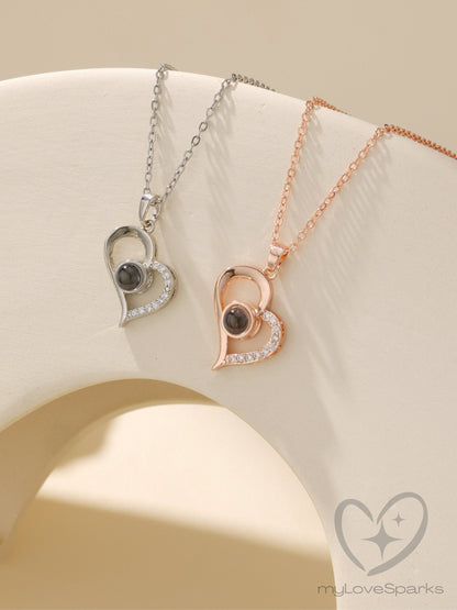 Personalized Heart Necklace with Photo Projection - myLoveSparks Jewelry & GiftsCL