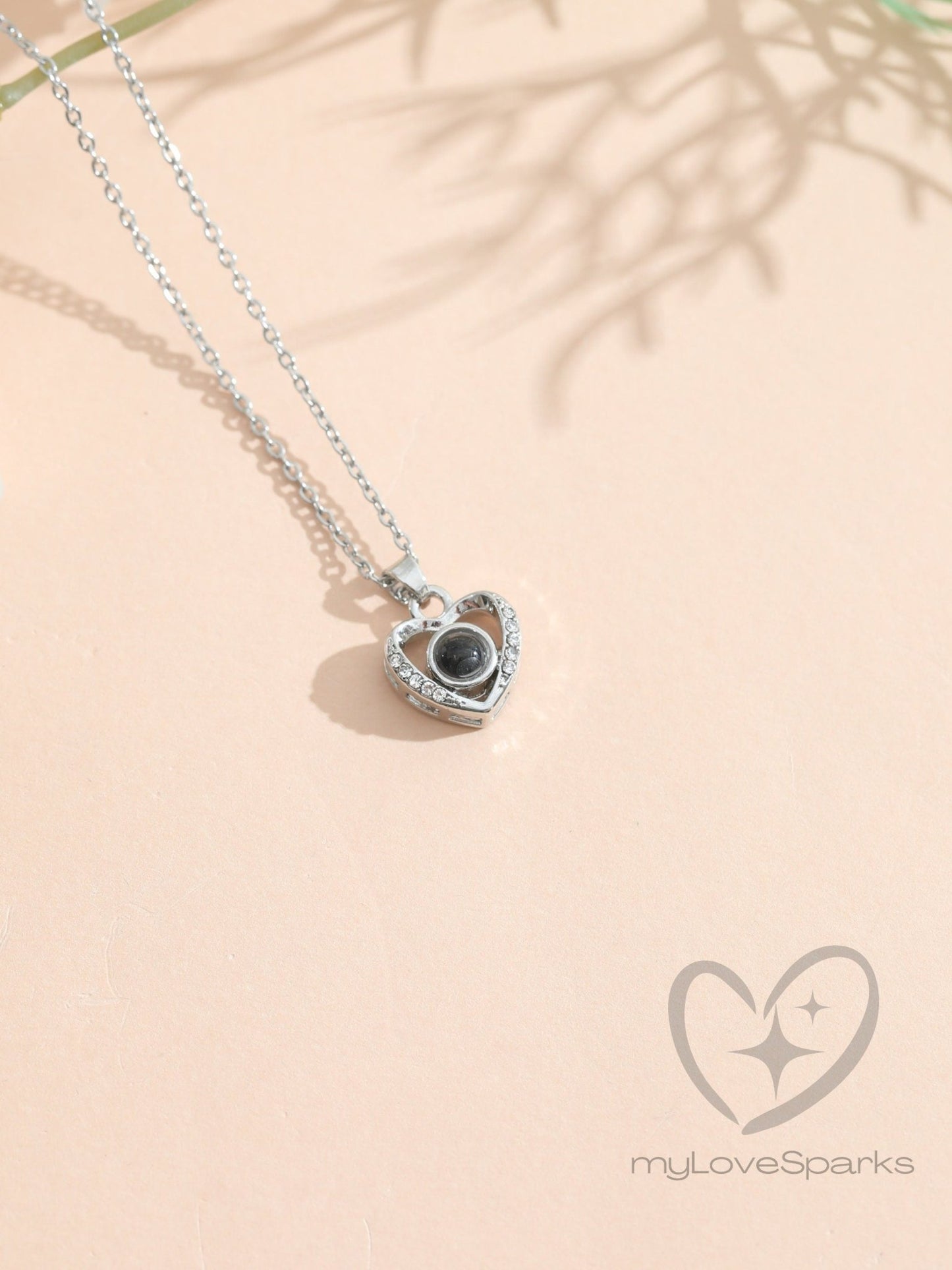 Personalized Heart Pendant Photo Projection Necklace - myLoveSparks Jewelry & GiftsHJ