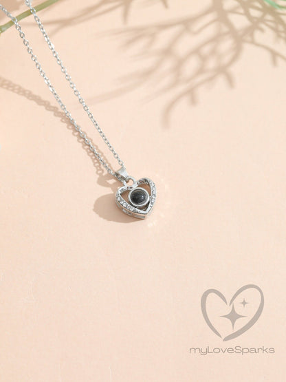 Personalized Heart Pendant Photo Projection Necklace - myLoveSparks Jewelry & GiftsHJ