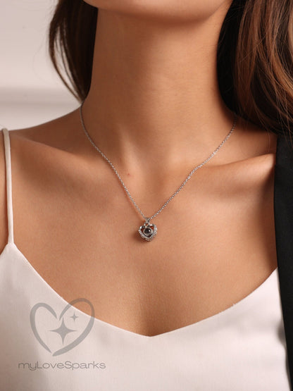 Personalized Heart Pendant Photo Projection Necklace - myLoveSparks Jewelry & GiftsHJ